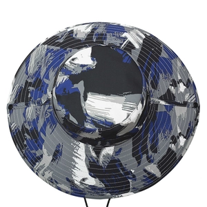 Outdoor camouflage sun hat with wide brim and adjustable wind rope for men and women