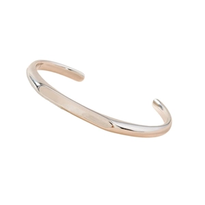 Elegant rose gold minimalist stainless steel open bangle with polished mirror finish