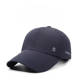 Detailed close-up of quick-dry baseball cap showing embroidery and fabric texture
