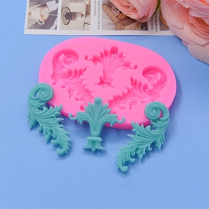 Moule en silicone à motifs floraux baroques pour fondant et décoration de gâteaux