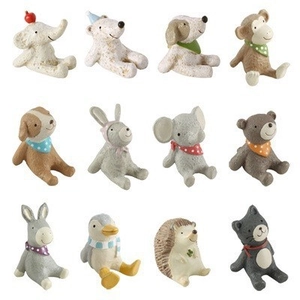Set of 12 miniature resin animal figurines for succulent pots and fairy garden decor
