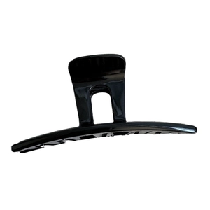 Large black glossy hair claw clip for thick hair styling on a clean white background