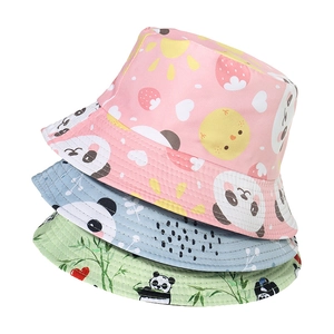 Cute Panda Cartoon Print Bucket Hat Reversible Sun Protection Summer Outdoor Casual Fashion Accessories