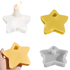 Star Shape Silicone Mold Pentagram Candle Holder DIY Resin Casting Plaster Ornament Making Tool Heat Resistant