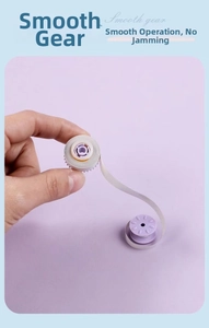 Detail of the smooth purple gear mechanism and white correction tape refill part