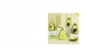 Detail of cute avocado water bottle with 600ml capacity and adjustable carry strap