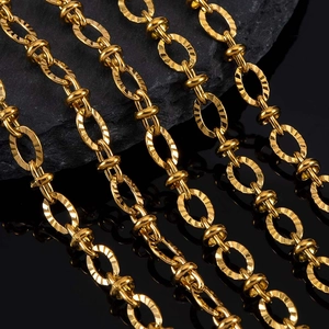 Polished gold stainless steel oval link chain for DIY jewelry making and accessories