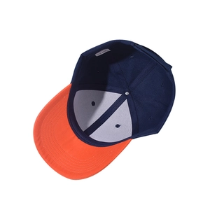 Detailed interior of two-tone baseball cap featuring lining and fabric washing label