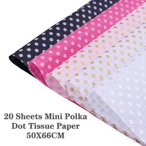Polka Dot Tissue Paper Thin Pearlescent Wrapping Paper For Flower Bouquet Gift Lining DIY Crafts Colorful Patterned