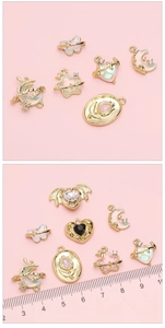 Detailed view of DIY charms with scale ruler showing the 1cm to 2cm actual size