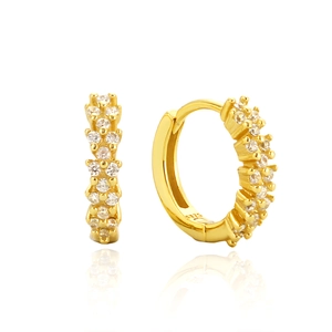 925 Sterling Silver Hoop Earrings Rhinestone Inlaid Geometric Huggie Luxury Fashion Jewelry For Women Elegant Shine