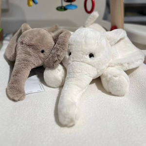 Cute Elephant Plush Toy Soft Stuffed Animal Soothing Doll For Kids Babies Prone Posture Home Decor Gift