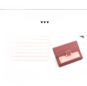 Détail montrant les dimensions et les fentes pour cartes du portefeuille en cuir PU bicolore