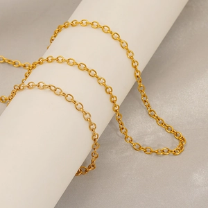 Minimalist 18K Gold Plated Stainless Steel Necklace And Bracelet For Women O-Chain Fashion Jewelry Non-Tarnish