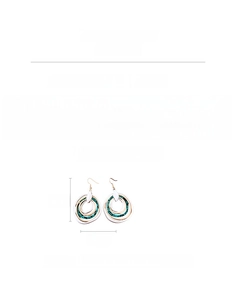 Detailed size chart and specs for bohemian layered hoop earrings in gold and teal