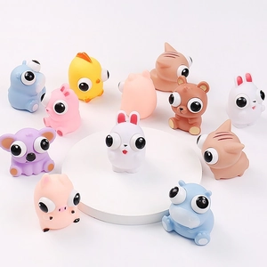 Cartoon animal squeeze toys featuring a collection of cute pop-eye stress relief figures