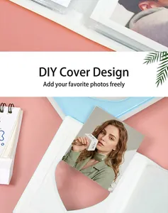 Close-up showing the DIY cover feature of a heart-shaped cutout photo album holder