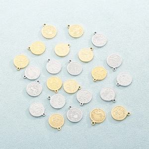 Golden and silver stainless steel zodiac symbol pendants with engraved constellation names