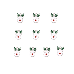 Set of 10 enamel reindeer alloy charms for DIY Christmas necklaces and earrings