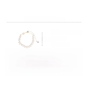 Vue détaillée du bracelet de perles avec chaîne en cuivre, 21cm x 1cm, 2,4g
