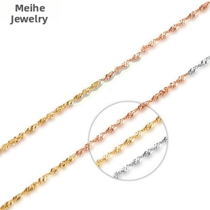 Detail of twisted rope chains in gold, rose gold and silver finishes for jewelry