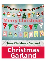 Multiple festive Christmas banner sets with Santa, reindeer and Merry Christmas letters