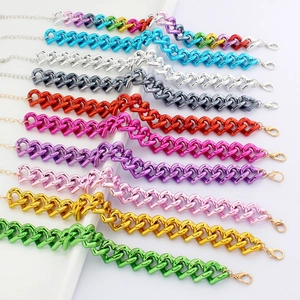 Adjustable pet hip hop chain necklace in vibrant multi-color acrylic and metal finishes