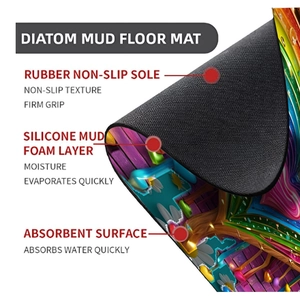 Macro detail of multi-layer diatom mud bath mat showing rubber base and absorbent layers