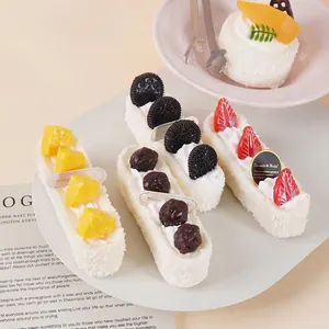 Simulation Cake Model PU Foam Slow Rebound Fruit Dessert Fridge Magnet For Home Kitchen Decor Photography Props Stress Relief