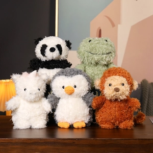 Lot de 5 peluches d'animaux mignons comprenant un panda, une grenouille et un pingouin