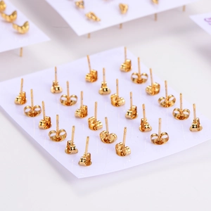 Wholesale minimalist gold stainless steel butterfly and crown earrings on white card