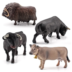 Modèle Réaliste D'animal Bovin Jouet Plastique PVC Vache Taureau Bœuf Musqué Figure Décoration Bureau Pour Éducation Scientifique
