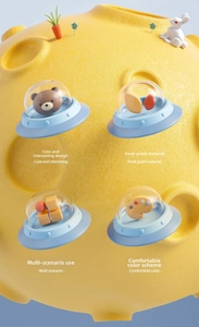 Food-grade baby sensory suction toys with space capsule design and cute animal inserts