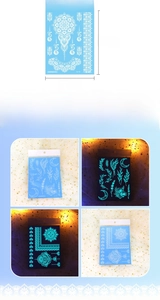 Glow-in-the-dark mandala tattoo stickers showing detailed 120x158mm size and luminous effect