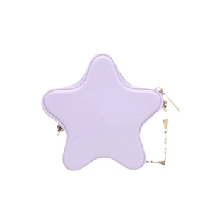 Fashionable purple star-shaped PVC jelly bag with gold chain strap for women