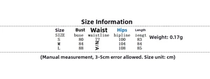 Detailed size chart for the backless sleeveless mini dress with feather trim