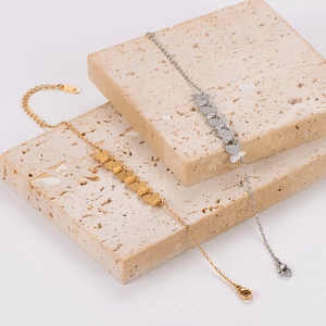 Minimalist matte butterfly charm bracelet in gold and silver finish with lobster clasp