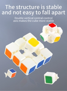 Exploded view of the 3x3 magic cube internal dual-vertical axis core mechanism