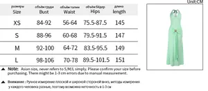Guide des tailles pour robe maxi dos nu avec mesures buste, taille, hanches en centimètres
