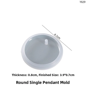 Detailed view of circular silicone mold for resin pendants with 4.1cm diameter