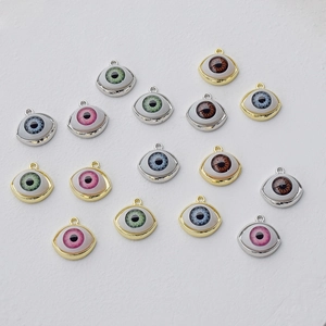 Evil Eye Pendants Alloy Colorful Simulated Eyeball DIY Jewelry Making Accessories For Necklace Earrings Gothic Style