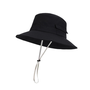 Waterproof quick-dry sun hat for men with wide brim and adjustable windproof gray chin strap