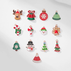 Christmas Charms Alloy Enamel DIY Jewelry Making Accessory Santa Claus Snowman Christmas Tree Reindeer Pendants