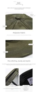 Detail view of quick-dry camouflage baseball cap with adjustable strap and inner sweatband