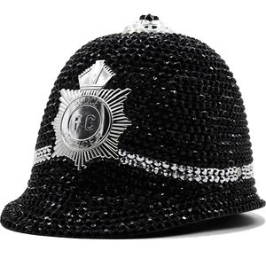 Police Costume Hat With Rhinestones For Halloween Party Masquerade Shiny Performance Headwear For Unisex Adults