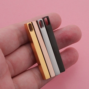 Polished stainless steel bar pendants in gold, rose gold, silver and black finishes