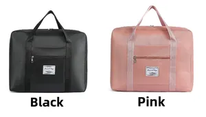 Large travel bags in black and pink colors featuring durable waterproof fabric