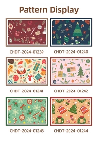 Multiple festive Christmas patterns including Santa and snowmen for home mats