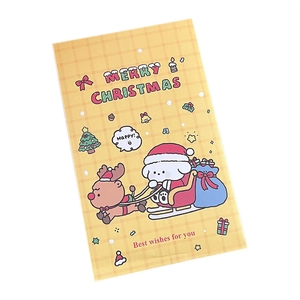 Cute Christmas cartoon gift paper bag with Santa puppy and reindeer patterns