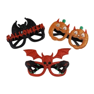 Set di 3 occhiali di Halloween con zucca, pipistrello e mano di scheletro